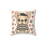 Copy of Copy of French Bulldog Floral Throw Pillow | Decorative Home Accent